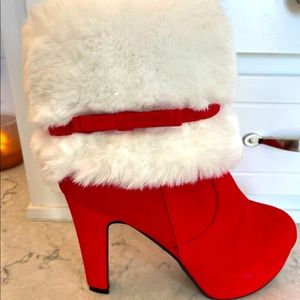 NEW! Christmas Women's Boots Platform High Heel Round Toe Booties Ankle Boots